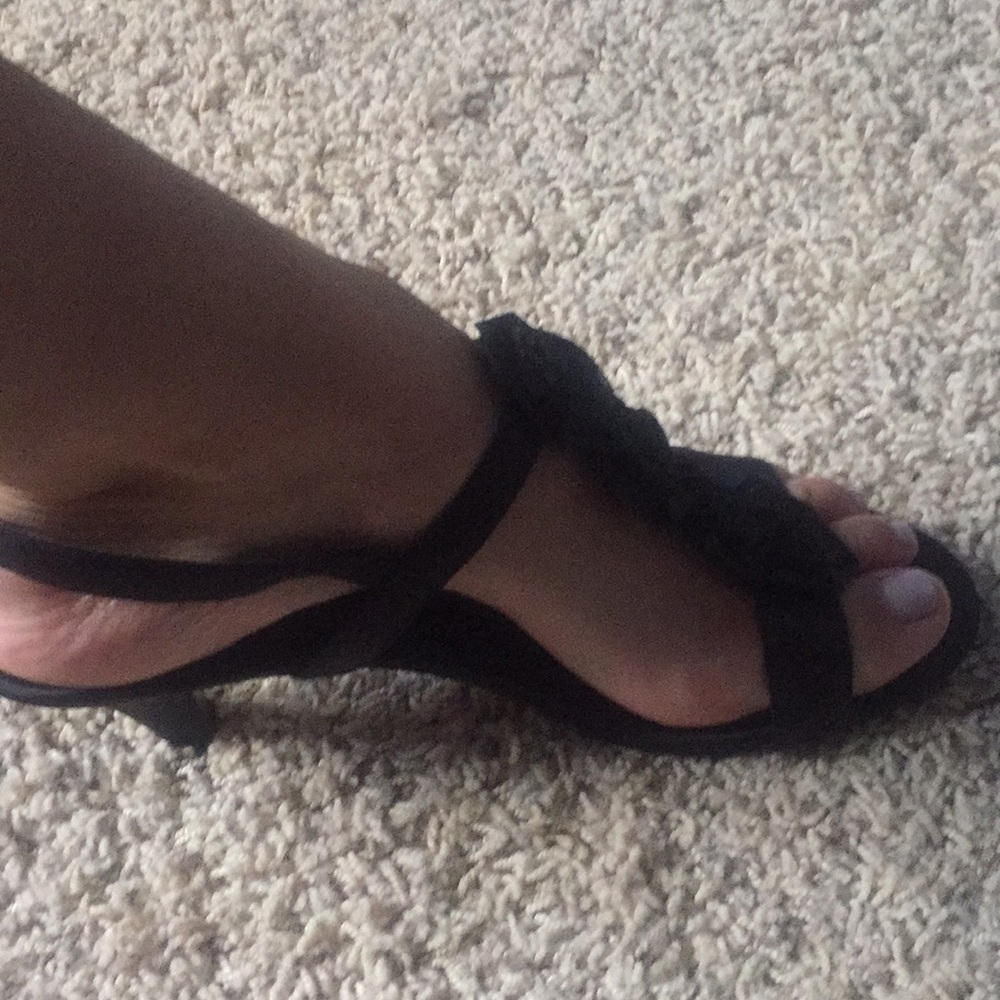 Steve Madden Kitten Heels Satin Black 8US
